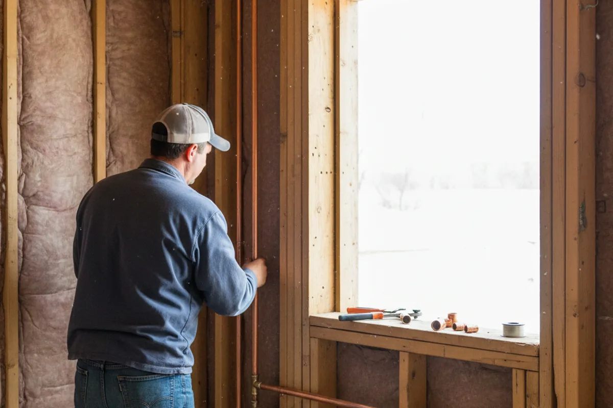 Licensed plumber running new copper supply lines in a Clarksville home